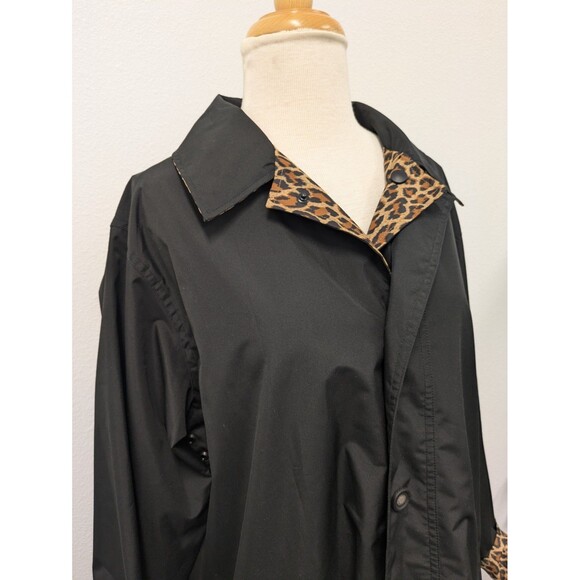 Vintage TravelSmith Reversible Cheetah Leopard Print Rain Jacket sz L Outdoor - Picture 7 of 12